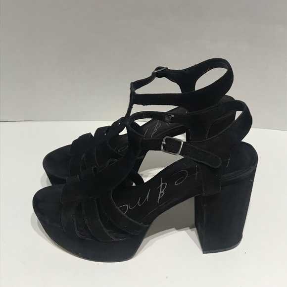 Kate & Mel Black Suede Platform Heels Womens Sz 9 - Picture 7 of 9